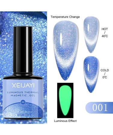 Holographic Gel Polish Glitter Cat Eye Gel Nail Polish Temperature Colour Changing UV Gel Polish Set with Neon Effect Soak Off Magnetic Nail Polish Nail Art Gift for Women - Buy Online on GoSupps.com