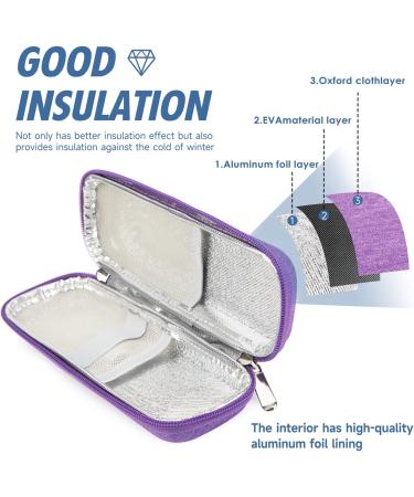 Youshares Insulin Cooling Bag for Diabetes | Travel Bag for Insulin Pens & Syringes | Diabetic Accessories with Cooling Packs (Violet) - Buy Online on GoSupps.com