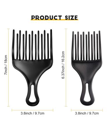 2pc Afro Comb Set - Large & Small Plastic Hair Pick for Detangling, Braid, and Styling - for Women & Men - Buy Online on GoSupps.com