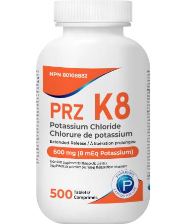 Potassium Chloride Extended Release 500 Tablets 600 mg (8 mEq Potassium) for Hypokalemia Treatment and Prevention
