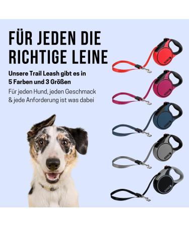 High-Quality 5m Roll-Out Dog Leash for Large Dogs up to 50kg | Comfortable Soft Handle & Reflective Belt | Durable Blue with Break & Lock System - Buy Online on GoSupps.com