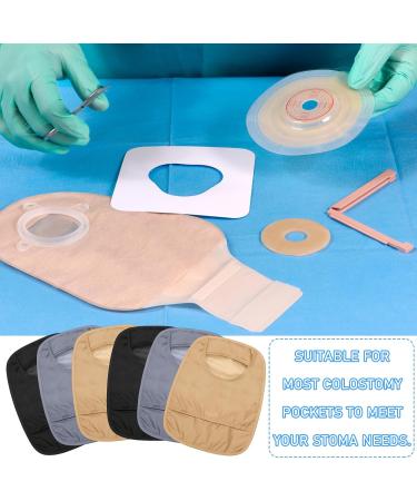 6 Waterproof Stoma Bag Covers - Stretchy Colostomy & Ileostomy Shower Pockets - Black Gray Nude - Buy Online on GoSupps.com