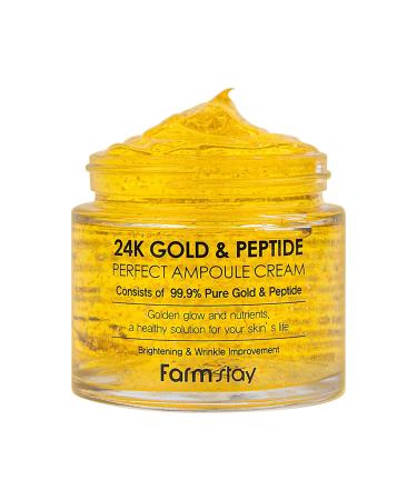 FARMSTAY 24K Gold and Peptide Perfect Ampoule Cream - Anti-Aging Skin Care for Fine Lines and Wrinkles - 2.7 oz - Buy Online on GoSupps.com