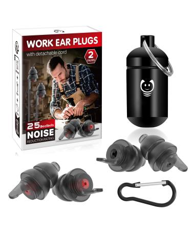 NAIICUTE ORDING PROTECTION WORK WORCHES WORCABLE 2 PARE noise protection earplugs for do -it -yourselfers and professional craftsmen reusably soft silicone in ear ear plugs Pechschwarz