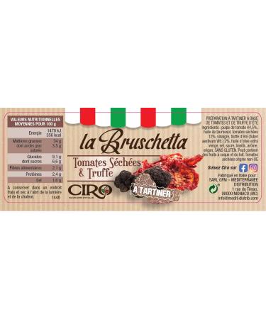 Ciro BRUSCHETTA DRIED TOMATOES AND TRUFFLE 180 G - Buy Online on GoSupps.com