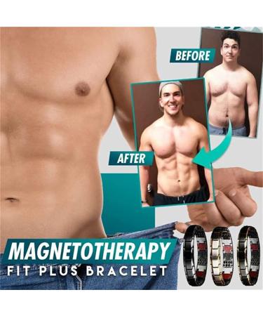 Nihexo Magnetic Therapy Fit Plus Bracelet - Super Strength Dual Magnet Titanium Jewelry for Men - Adjustable Black Magnetic Bracelet - Buy Online on GoSupps.com