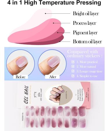 Kalolary Gel Nail Polish Strips - Full Nail Wraps Decal Set for Women/Girls - Semi Cured, Waterproof & Easy Application - Includes Nail File & Stick - UV/LED Lamp Required (10 pcs) - Buy Online on GoSupps.com