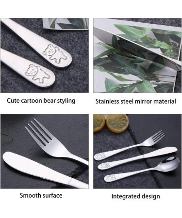 Kids Tableware Set 5pcs with Cutlery Bag - Adorable Children's Cutlery Set for Toddlers - Knife, Fork, Spoon, Straw - Buy Online on GoSupps.com