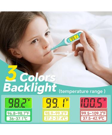 Buy Digital Oral Thermometer - Fast 8s Reading for Adults & Kids | 3 Color Backlit & Fever Alert - International Shipping Available - Buy Online on GoSupps.com