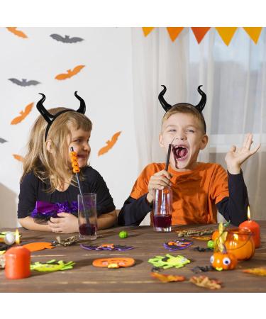 Healeved Halloween Headbands - Black Devil Horns Hairbands Non-Slip Vintage Halloween Ox Horn Hair Hoop for Kids Halloween Party Cosplay Photo Prop - Halloween Headwear - Buy Online on GoSupps.com