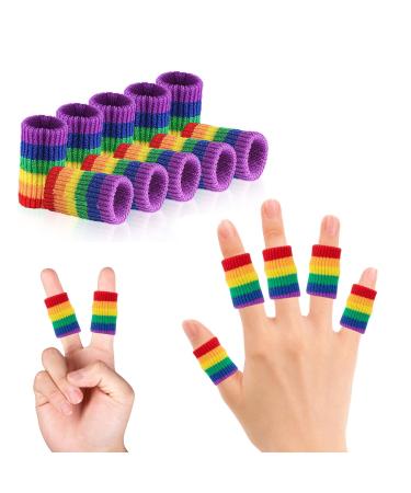 Decproch finger protection finger protection in the event of injury - 10 pieces of finger bandage elastic finger bandage for finger arthritis basketball finger protection |Ladies and gentlemen rainbow - Buy Online on GoSupps.com