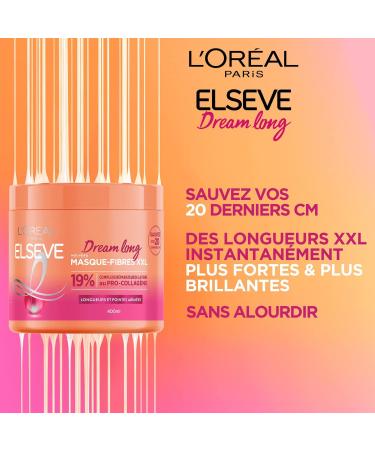 L'OR AL PARIS - XXL Fiber Mask - Long Hair - Damaged and Split Ends - Enriched with Pro-Collagen Repair Complex - Els ve Dream Long - 400 ml - Buy Online on GoSupps.com