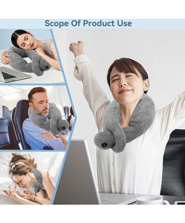Massage Pillow with Vibration | Neck Cotton Therapy Pillow for Muscle Relaxation & Stress Relief - Gray - Buy Online on GoSupps.com