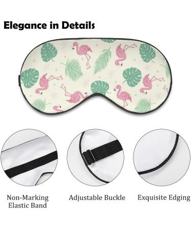 Flamingo and Leaf Sleep Mask for Men and Women - Adjustable Strap Eye Cover for Blocking Light during Night Sleep, Travel, and Naps - Buy Online on GoSupps.com