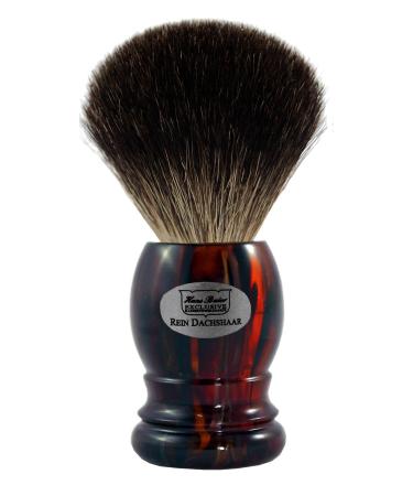 Hans Baier Exclusive Shaving Brush Real Grey Badger - Handle Plastic Havana