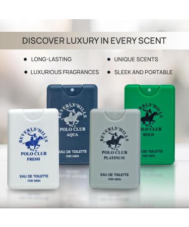 Beverly Hills Polo Club MENS 4PC 20ML POCKET SPRAY - GREEN - CONTAINS FRESH/PLATINUM/BOLD/AQUA Bold Platinum Aqua Fresh - Buy Online on GoSupps.com