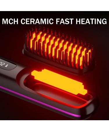 Cordless Hair Straightener | Fast Heating Ceramic Flat Iron with Adjustable Temperature & 3D Comb | Portable Type-C Charging - Buy Online on GoSupps.com