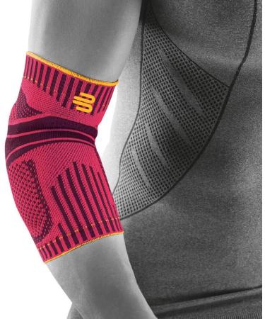 Bauerfeind Sports Elbow Support - Compression Brace for Inner & Outer Elbow Protection - Breathable Fabric, Washable - Pink, Large - Buy Online on GoSupps.com