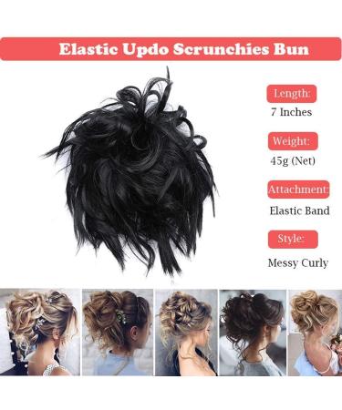 Tousled Hair Extensions Scrunchie - Brown Blonde Elastic Updo Bun - Buy Online on GoSupps.com