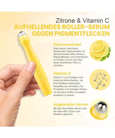 Buy Baby Bright Eye Roller Serum - Hydrating Under Eye Brightener with Lemon & Vitamin C Anti-Wrinkle & Dark Circle Treatment 15ml - Buy Online on GoSupps.com