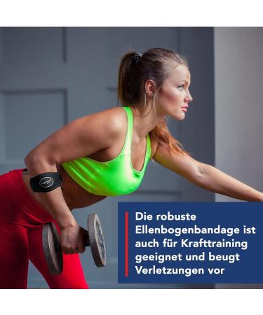 Tennis Elbow Support Strap - Adjustable Brace for Men and Women with Doctor Written Handbook - Ideal for Tennis, Golf, Weightlifting, Fitness - Black - Buy Online on GoSupps.com