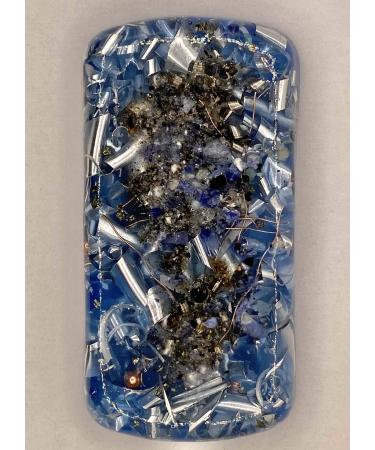 1 Light Blue Small Charging Plate Cell Phone/Bed Charging Crystal Orgone Generator Energy Accumulator 528Hz/7.83Hz/Advance Harmonics Many Beautiful Ingredients and Colors!! (Light Blue)
