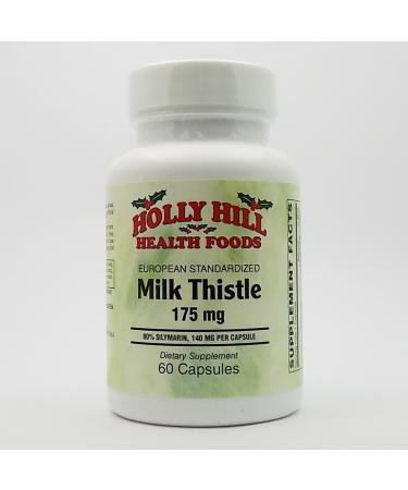 Holly Hill Health Foods European Standardized Milk Thistle 175 mg 60 Capsules 60 Count (Pack of 1)