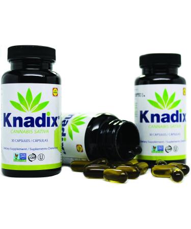 Knadix Hemp Oil Supplement - Pain Support - Support for Bones Muscles & Joints - General Wellbeing - Natural Stress Relief and Immune Support with Omega 3-6 Vitamins and Minerals Pack of 2-60 Caps - Buy Online on GoSupps.com