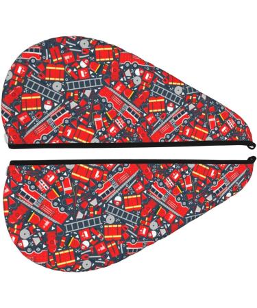 Hair Towel Wrap with Button | Quick-Dry Hair Turban & Head Towel - Fire Sign Design | Perfect for Fast Drying & Travel - Buy Online on GoSupps.com
