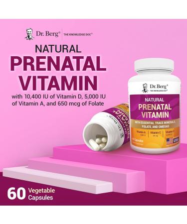 Dr. Berg Natural Prenatal Vitamins for Women (Pregnant & Nursing) - Prenatal Vitamins with Folate Vitamins Minerals Omegas &11 Powerful Superfoods - Womens Prenatal Multivitamin - 60 Capsules - Buy Online on GoSupps.com