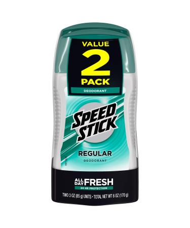 Speed Stick Deodorant Regular 3 oz (Pack of 2) 3 Ounce (Pack of 2) Regular