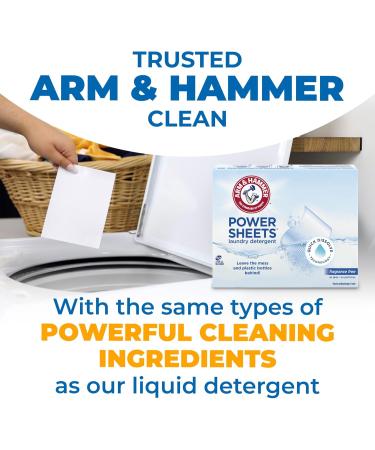 Arm & Hammer Power Sheets Laundry Detergent - Fragrance Free 50ct | Eco-Friendly Efficient Cleaning for 50 Loads - Shop Internationally - Buy Online on GoSupps.com