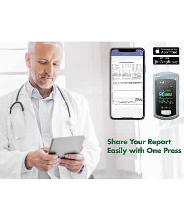 EMAY Sleep Oxygen Monitor with PC Software & App | Bluetooth Pulse Oximeter for Overnight SpO2 Tracking | Rechargeable & 72 Hours Memory | Informative Report & Analysis - Buy Online on GoSupps.com