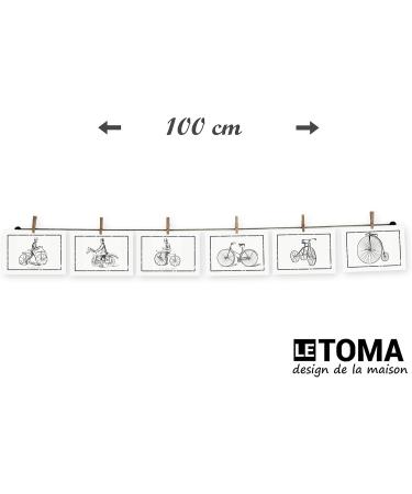 Letoma Photo Rope 100 cm - Handmade Hemp Foto Leash with 8 Brackets | Ideal for Hanging Photos & Postcards - Premium Quality & Patented Design - Made in Germany - Buy Online on GoSupps.com