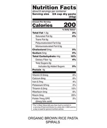 Tinkyada Organic Brown Rice Pasta Spirals, Gluten-Free, 12 oz (Pack of 6) - Buy Online on GoSupps.com