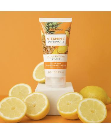 Creightons Vitamin C Superfruits Glow Enzyme Scrub - Energising Exfoliating Scrub with Natural Fruit Acids & Enzymes for Clear Radiant Skin - 150ml - Buy Online on GoSupps.com