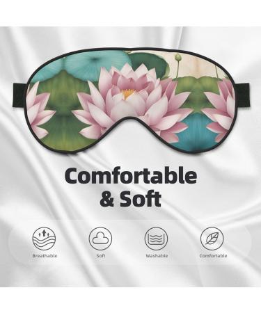SSIMOO Lotus Flower Namaste Eye Mask - Breathable Soft Sleep Patch for Travel & Relaxation - Black - Buy Online on GoSupps.com