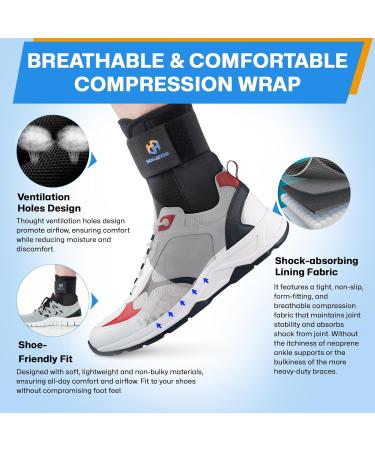 Ankle Brace for Sprained Ankle | Lightweight Lace-Free Support for Men & Women | Metal Springs Splint Stabilizer for Sports - Basketball Volleyball Tennis - Buy Online on GoSupps.com