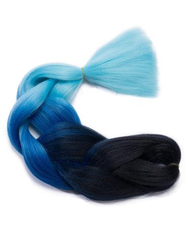 Tess Braids Extensions Blue - 60 cm Jumbo Kanecalon Hair Braids (3 Pack) for Box Braids | #48 Blue Ombre 100g per Bundle - Buy Online on GoSupps.com