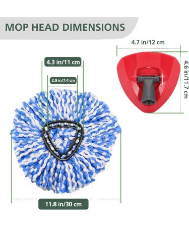 8 Pack RinseClean Spin Mop Replacement Heads for O-Cedar EasyWring - Microfiber Refills for 2-Tank System - Blue Triangle Cover Included - Buy Online on GoSupps.com