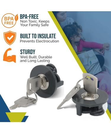 Taicols Socket Lock Set - 2 Locks & 4 Keys | Safety Lock to Prevent Current Theft | Child & Pet Proof | Indoor & Outdoor Use - Buy Online on GoSupps.com