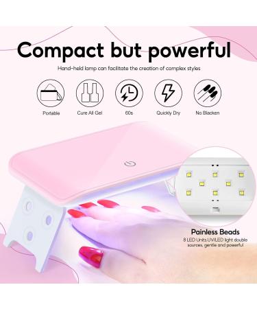 PEACECOLOR Acrylic Nail Kit with Nail Lamp White Pink Clear Acrylic Powder and Liquid UV Builder Nail Gel Base and Top Coat 48Pcs Glitter Powder Sequins Acrylic Nails Supplies AC-22 - Buy Online on GoSupps.com