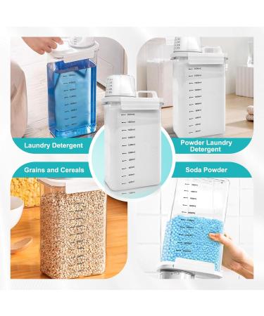 Cbilzxer Airtight Detergent Dispenser with Measuring Cup Washing Powder Storage Box PET Plastic Clear BPA-Free Multi-Purpose Washing Powder Dispenser for Detergent Cereals (2300 ml) 2300ml - Buy Online on GoSupps.com