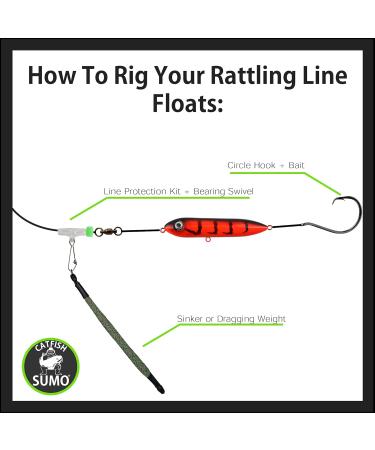 Catfish Rattling Line Float Lure 4 inch (3-Pack Demon Tiger) - Santee Rig Fishing Essential - Buy Online on GoSupps.com