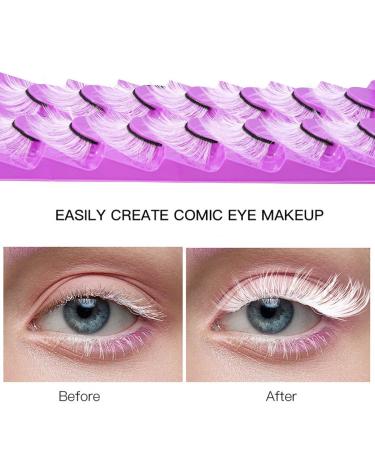 Uranian White False Eyelashes | Fluffy Mink Wispy Strip Lashes for Anime Cosplay & Festivals - Buy Online on GoSupps.com
