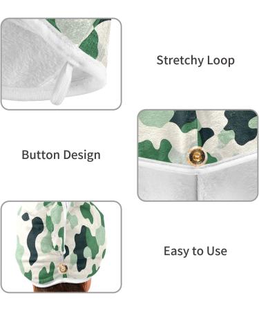 Black Green Teal Graffiti Hair Towel 2 Pack | Super Absorbent Quick Dry Hair Turbans for Women & Girls - Buy Online on GoSupps.com