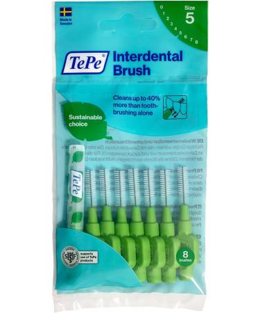 TEPE Interdental Brush Original Green (ISO 5 0.8mm) - 8 Pack for Effective Interdental Cleaning | International Shipping - Buy Online on GoSupps.com