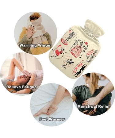 Naanle Skull Skeleton Collection Hot Water Bottle - Hand & Foot Warmer for Pain Relief | 1L Transparent Heat Therapy - Buy Online on GoSupps.com