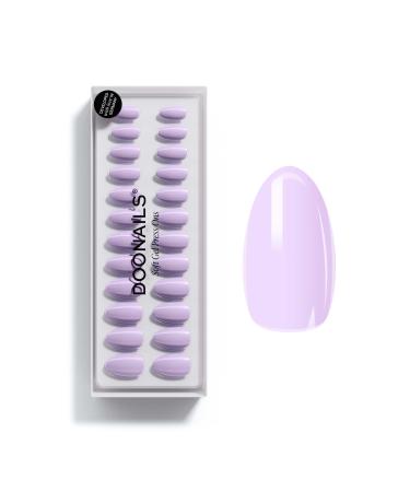 Doonails-Press on Nails 30 Set Lavender Mist Almond Form Lilac/Lila-Nails for sticking Full Cover in salon quality-Fake Nails Soft Gel Short-Natural & pleasant comfort Short-Almond Lavender Mist