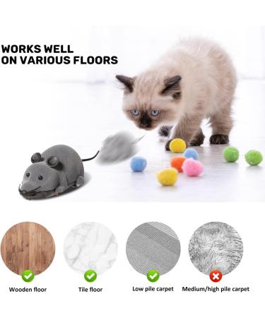 DesignBox Remote Control Mouse Toy Wireless Control Realistic Rat Scary RC Mice Toy For Cat Kitten Dog Pet Novelty Gift Trick Bugs Kids Children Halloween Christmas Birthday Present (Light Grey) - Buy Online on GoSupps.com